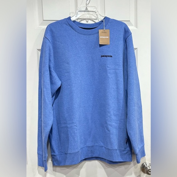 Patagonia Men's Large P-6 Logo Uprisal Crew Sweatshirt Blue NWT Cozy Soft - Picture 1 of 9